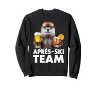 Apres Ski Team Funny Otter Skiing Beer Cocktail Drinking Sweatshirt