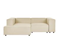 Beliani Modular Corner Sofa 2 Seater Aprica Faux Linen Beige Right Hand
