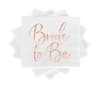 Apriciti Rose Gold Bride Wedding Napkins, Disposable Decorative Paper for Wedding Banquet with Gold Foil Words Bride to Be, Perfect for Wedding, Wedding Anniversary, Valentine's Day 2023