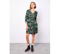 Apricot Abstract Brushstroke Shirt Mini Dress In Green Green