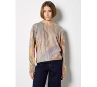 Apricot Abstract Print Fine Knit Jumper In Stone Stone 16