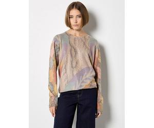 Apricot Abstract Print Fine Knit Jumper In Stone Stone 16