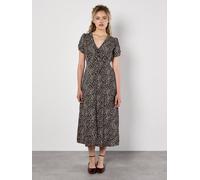 Animal Print Midaxi Dress Apricot Brown 8