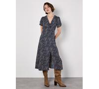 Apricot Animal Print Midaxi Dress In Navy Navy 12