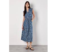 Apricot Women's Animal Print Midi Dress in Blue | Size: 8 Apricot Blue 8