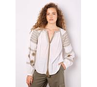 Apricot Aztec Embroidered Blouse In White White 10