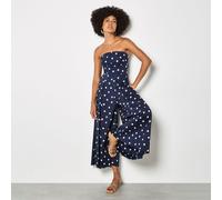 Apricot Bandeau Polka Dot Jumpsuit BROWN 2XL
