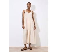 Apricot Women's Bead Embellished Cotton Midaxi Dress in Stone | Size: 18 Apricot Stone 18