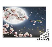 Apricot Blossom Thick Paper Cherry Blossoms with Moon And Stars Jigsaw Puzzle Bundle for Seniors Brain Training Secret Santa Gift 70x50cm/1000pcs