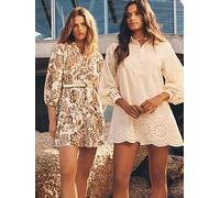 Apricot Women's Painterly Sarasa Floral Mini Dress in Cream | Size: 14 Apricot Cream 14