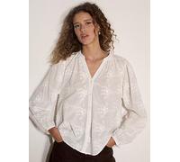 Apricot Broderie Anglaise V-Neck Shirt, White, Size Xl, Women White