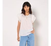 Apricot Broderie Yoke Cotton Mix Top GREEN SIZE 10