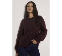 Apricot Women's Brushed Bobble Cable Knit Jumper in Plum | Size: 18 Apricot Plum 18
