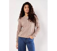 Apricot Button Detail Pointelle Jumper, Beige, Size M, Women Beige