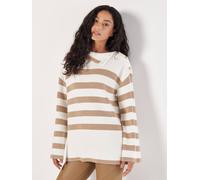 Apricot Button Detail Stripe Jumper In Stone Stone 14