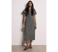 Apricot Women's Check Print Midaxi Dress in Green | Size: 12