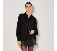 Apricot Chevron Jacquard Shirt BLACK SIZE 10