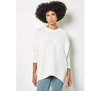 Apricot Chevron Knit Batwing Jumper, Cream, Size S, Women Cream