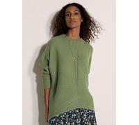 Apricot Chevron Knit Batwing Jumper, Green, Size M, Women Green