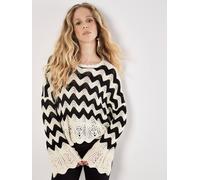 Apricot Chevron Scallop Boarder Jumper In Cream Cream 14