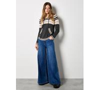 Apricot Chevron Sparkle Hooded Jumper In Dark Grey Dark Grey 10