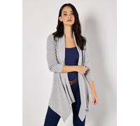 Apricot Chevron Waterfall Cardigan In Grey Grey 12