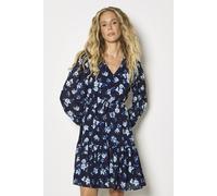 Apricot Women's Chiffon Floral Print Mini Dress in Navy | Size: 16 Apricot Navy 16