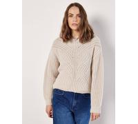 Apricot Chunky Cable Knit Jumper In Stone Stone 14