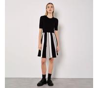 Apricot Colourblock Carousel Knit Dress BLACK 2XL