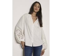 Apricot Cotton Cut-Out Blouse In White White