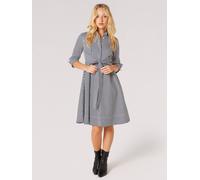 Apricot Women's Cotton Stripe Shirt Mini Dress in Navy | Size: 8 Apricot Navy 8
