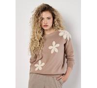Apricot Crochet Daisies Jumper In Stone Stone