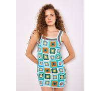 Apricot Women's Crochet Squares Mini Dress in Green | Size: 10 Apricot Green 10