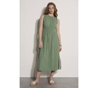 Apricot Women's Crochet Trim Smocked Cotton Midi Dress in Green | Size: 10