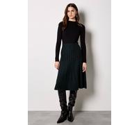 Apricot Diamond Link Knitted Midi Dress In Black Black 16