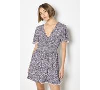 Apricot Ditsy Floral Gold Foil Mini Dress In Purple Purple