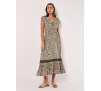 Apricot Ditsy Floral Maxi Dress In Khaki Khaki 24