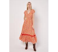 Apricot Ditsy Floral Maxi Dress In Orange Orange 14