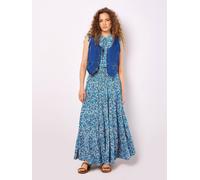 Apricot Ditsy Floral Tiered Maxi Skirt In Cream Cream 14