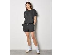 Apricot Dry Waffle Fabric Shorts, Grey, Size Xxl, Women Grey