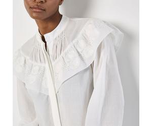 Apricot Embroidered Bib Shirt WHITE SIZE 10