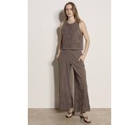 Apricot Embroidered Cotton Shell Top In Taupe Taupe