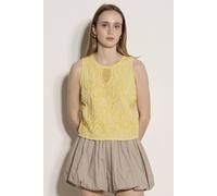 Apricot Embroidered Cotton Shell Top In Yellow Yellow
