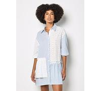 Apricot Women's Mix Stripe Shirt Mini Dress in Blue | Size: 10 Apricot Blue 10