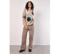 Apricot Embroidered Flower Jumper In Stone Stone 14