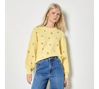 Apricot Embroidered Lemon Jumper CREAM 2XL