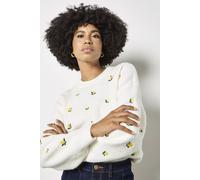Apricot Embroidered Lemon Jumper In Cream Cream