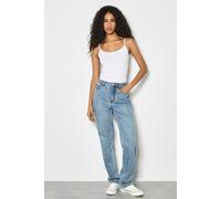 Apricot Emily Contrast Seam Straight Leg Jeans In Blue Blue 30