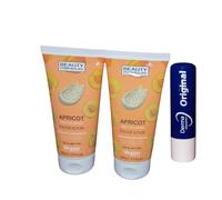 Apricot Exfoliating And Revitalising Facial Scrub Vegan,Twin Pack 150ML With Free Orignial Lip Balm