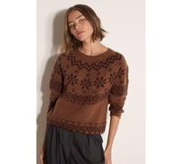 Apricot Fair Isle Soft Knit Jumper In Terracotta Terracotta